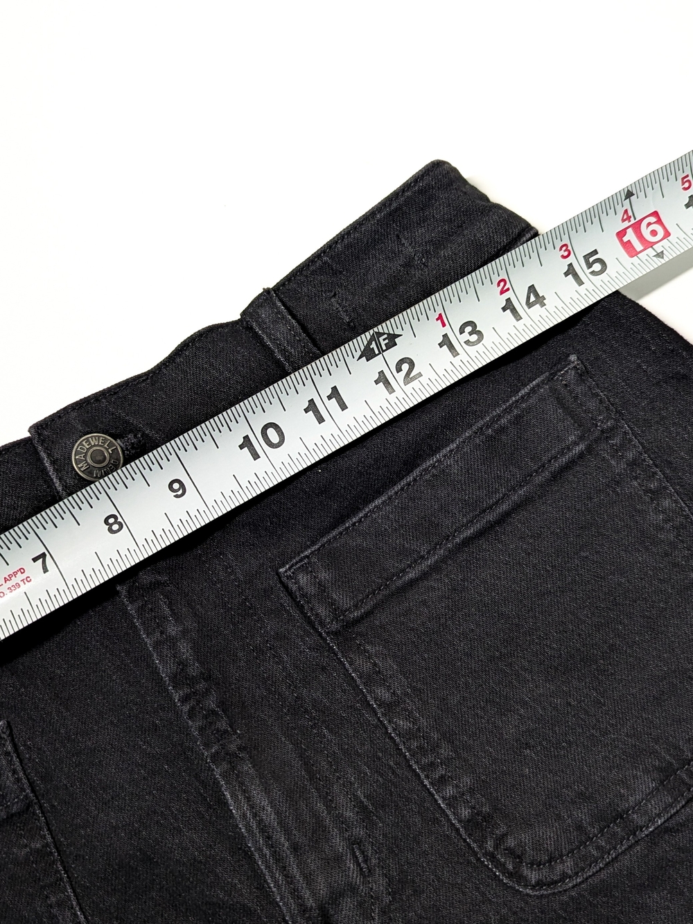 Madewell The High-Rise Sailor Short, Black Denim, Size 27, Nautical Style - Picture 12 of 13